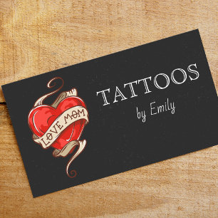 Tatueringar efter ditt namn - enkel minimal grungn visitkort