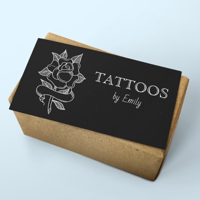 Tatueringar efter ditt namn Enkel svart och vit El Visitkort (Skapare uppladdad)