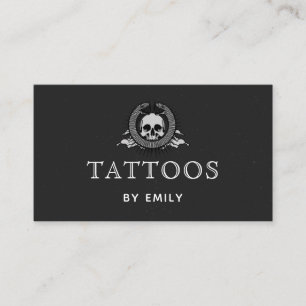 Tatueringar efter ditt namn - enkelt svartvitt visitkort