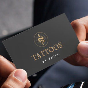 Tatueringar efter Eleganten Mystic Snake Black Visitkort