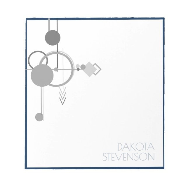 Tatueringar Linje Konst | Marinblå Grå Anpassad Va Anteckningsblock (Framsida)