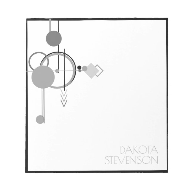 Tatueringar Modern Art Deco | Monokromt varumärke Anteckningsblock (Framsida)