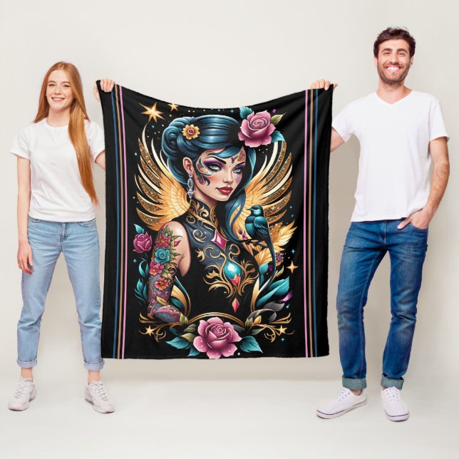 Tatueringar och Ro 2 Fleecefilt (På plats)