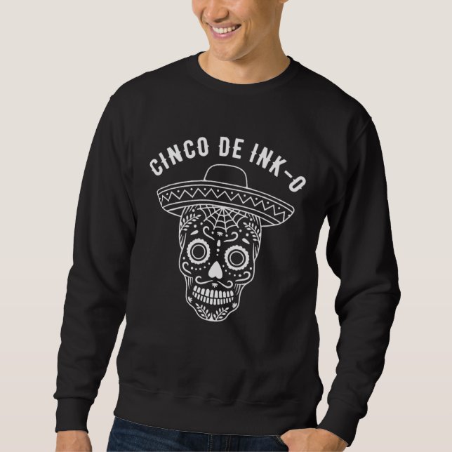 Tatueringar  Tatuör Tatuering Konstnär Cinco De Ma Lång Ärmad Tröja (Framsida)