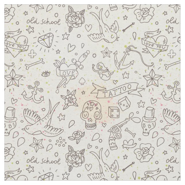 Tatueringbegreppsmönster Tyg (Närbild)