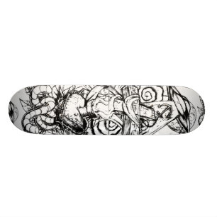 Tatueringdäck Old School Skateboard Bräda 18 Cm