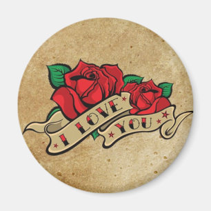 Tatueringen älskar jag dig den rosa magneten magnet