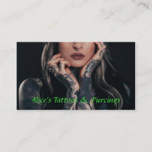 Tatueringen & Piercings shoppar visitkorten