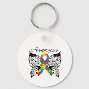 Tatueringfjärilsmedvetenhet - Autism Nyckelring