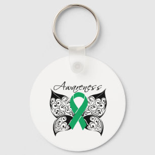 Tatueringfjärilsmedvetenhet - levercancer nyckelring