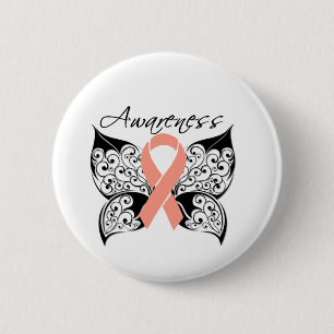 Tatueringfjärilsmedvetenhet - livmoder- cancer knapp