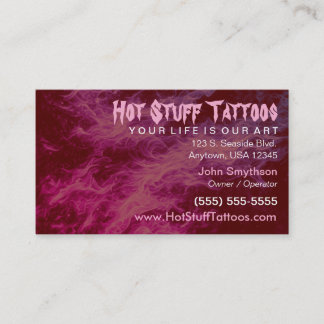 Tatueringinspirerad Ghosted Flame-bakgrund Visitkort
