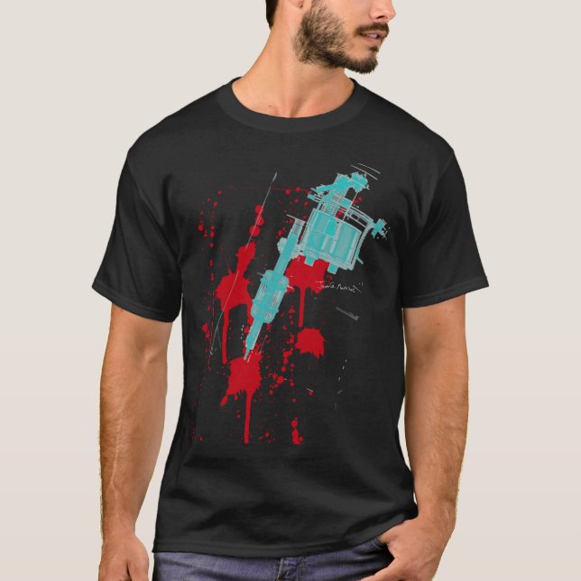 Tatueringmaskinsplatter T Shirt (Framsida)