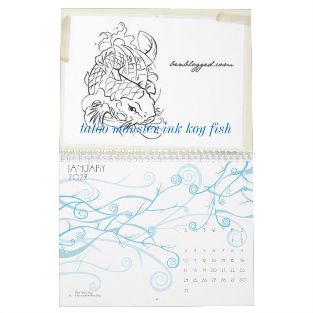 tatueringmonsterbläck kalender (Jan 2027)