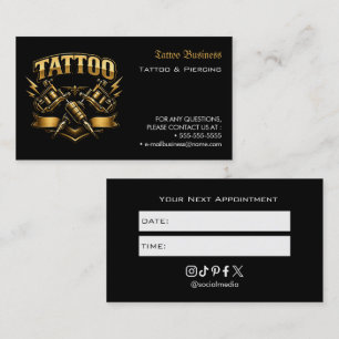 Tatueringssalong Bokningspåminnelse Affärskort Visitkort