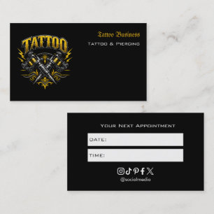 Tatueringssalong Utnämnings Påminnelse Affärskort Visitkort
