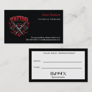 Tatueringssalongens mötespåminnelse visitkort