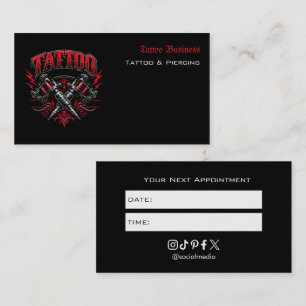 Tatueringssalongens mötespåminnelse visitkort