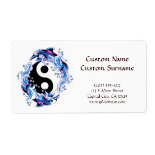 tatueringssymbol för coola tecknad Yin Yang Dolphi Fraktsedel