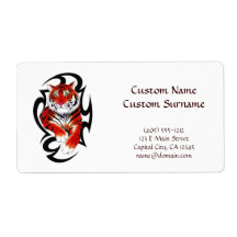 Tatueringssymbol för feral tecknad Tiger