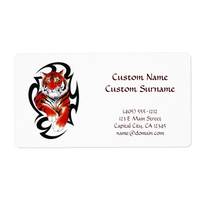 Tatueringssymbol för feral tecknad Tiger Fraktsedel (Framsidan)