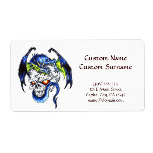 Tatueringssymbol för tecknad av coola Blå drake Sk Fraktsedel