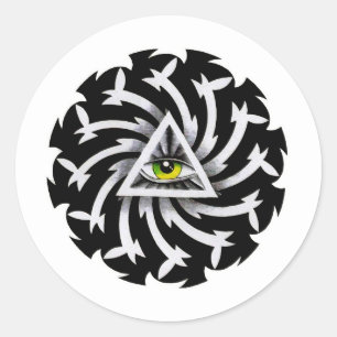 Tatueringssymbol för tecknad i tredje Öga Runt Klistermärke