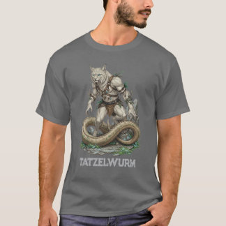 Tatzelwurm Alpine Dragon Art - Mythic Cat Serpent T Shirt