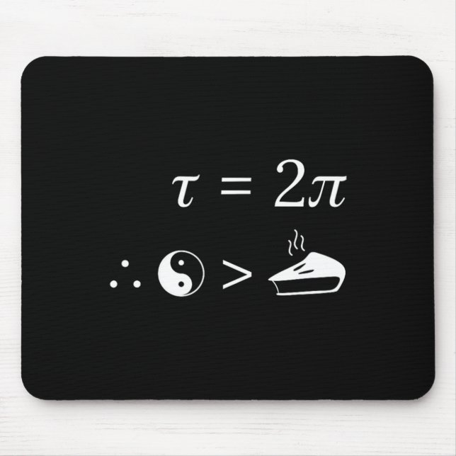 Tau är Underbarare än Pi - Nerdy Tau Day Math Musmatta (Framsidan)