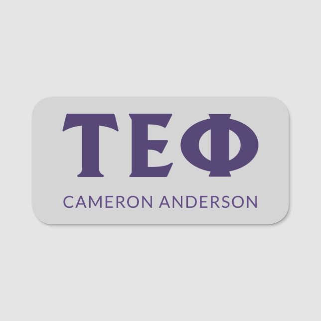 Tau Epsilon Phi | Bokstäver Namnbricka (Framsida)