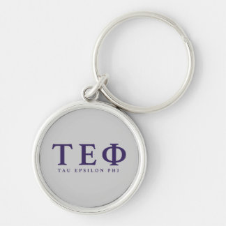 Tau Epsilon Phi-bokstäver Rund Silverfärgad Nyckelring