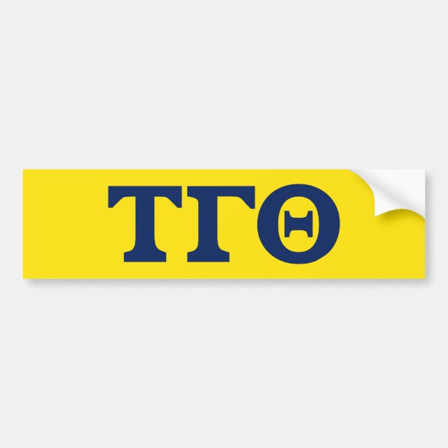 Tau Gamma Theta Bumper Sticker - Blue Brev Bildekal (Framsidan)
