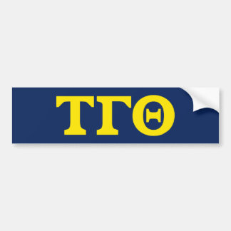 Tau Gamma Theta Bumper Sticker - Gult Brev Bildekal