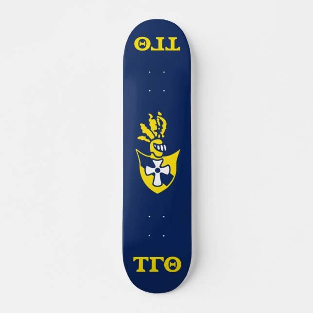 Tau Gamma Theta Skateboard - flottan w/ Vapensköld (Framsida)