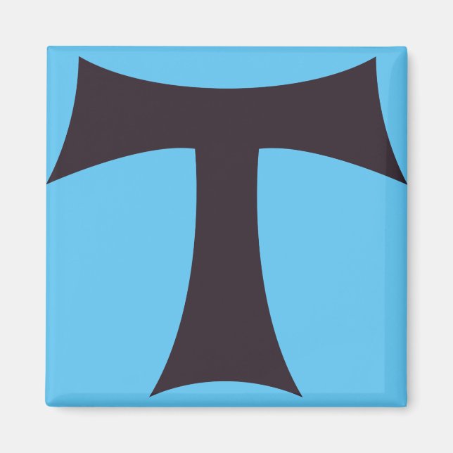 Tau-kors Franciskansk tro-symbol konst Magnet (Framsidan)