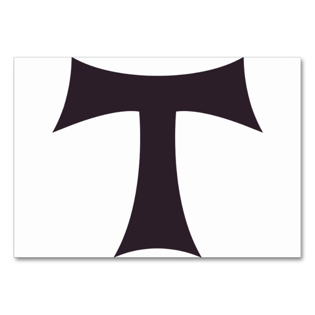 Tau-kors franciskansk trosymbol konst bordsnummer (Framsidan)