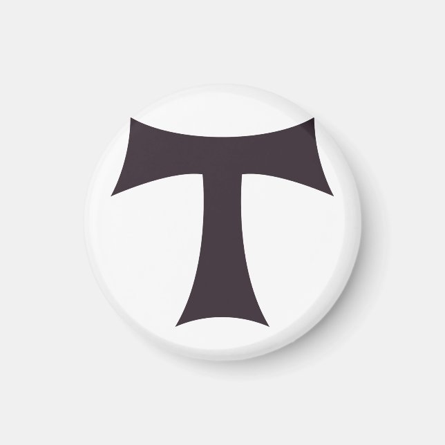Tau-kors franciskansk trosymbol konst magnet (Framsidan)