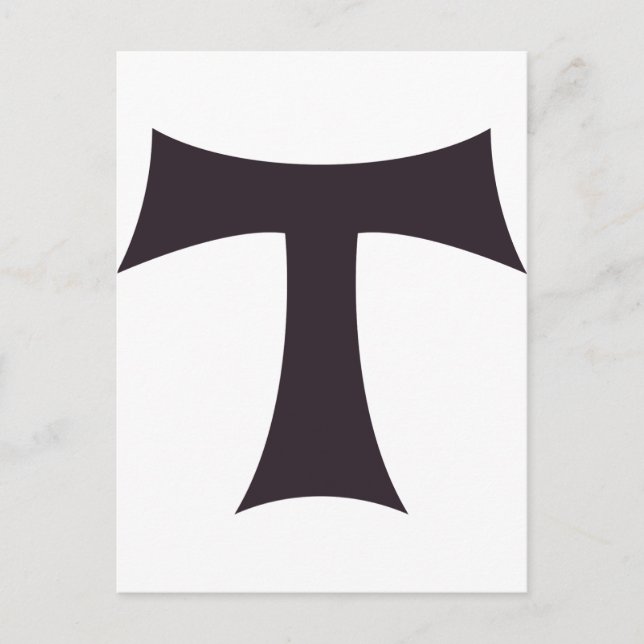 Tau-kors franciskansk trosymbol konst vykort (Framsida)