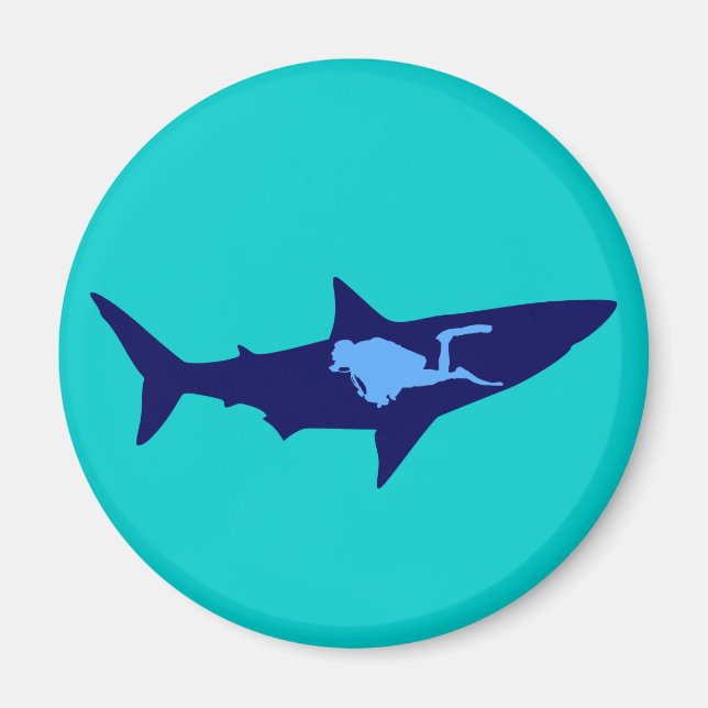 Taucher Hai diver shark Magnet (Framsidan)