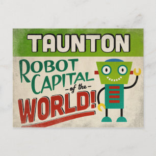 Taunton Massachusetts Robot - Funny Vintage Vykort