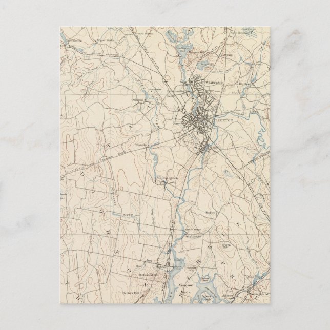 Taunton, Massachusetts Vykort (Framsida)