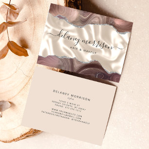 Taupe Agate Ivory Silke Luxury Visitkort