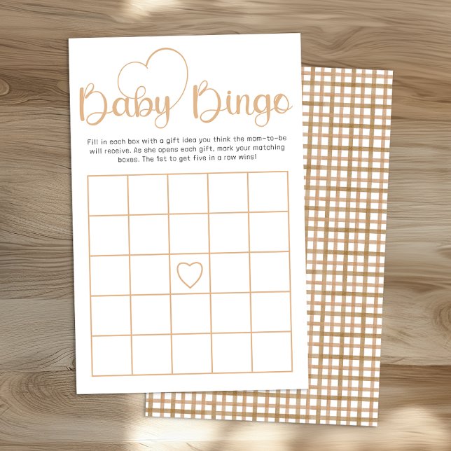 Taupe Baby Shower Bingo Game Card Flygblad (Baby Bingo Playing Card)