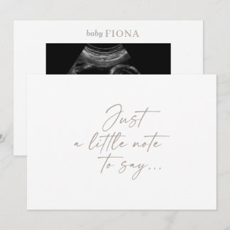 Taupe Baby Ultrasound Photo Announcement Card Inbjudningar
