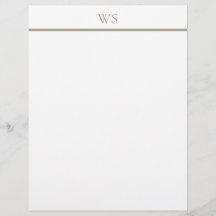 Taupe Bar Monogram Brevpapper