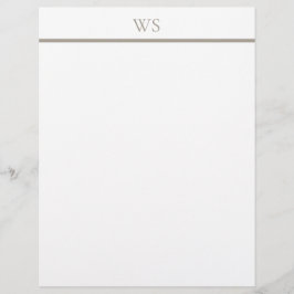 Taupe Bar Monogram Brevpapper