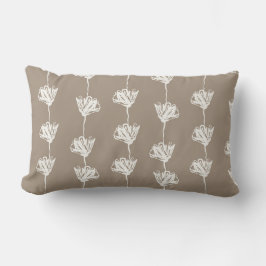 Taupe Bedroom PIllow with Tulip Print Lumbarkudde