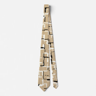 Taupe Beige Black White Abstrakt Mönster Slips