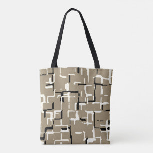 Taupe Beige Black White Tygkasse