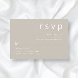 Taupe Beige Brown minimalistisk typografi Bröllop OSA Kort